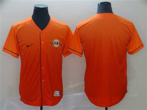 Men%27s San Francisco Giants Blank Orange Fade Stitched Baseball Jersey